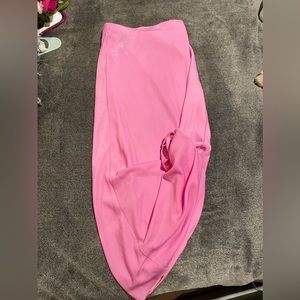 Pink satin-like F21 maxi Skirt